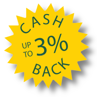 Up To Three Percent Cash Back